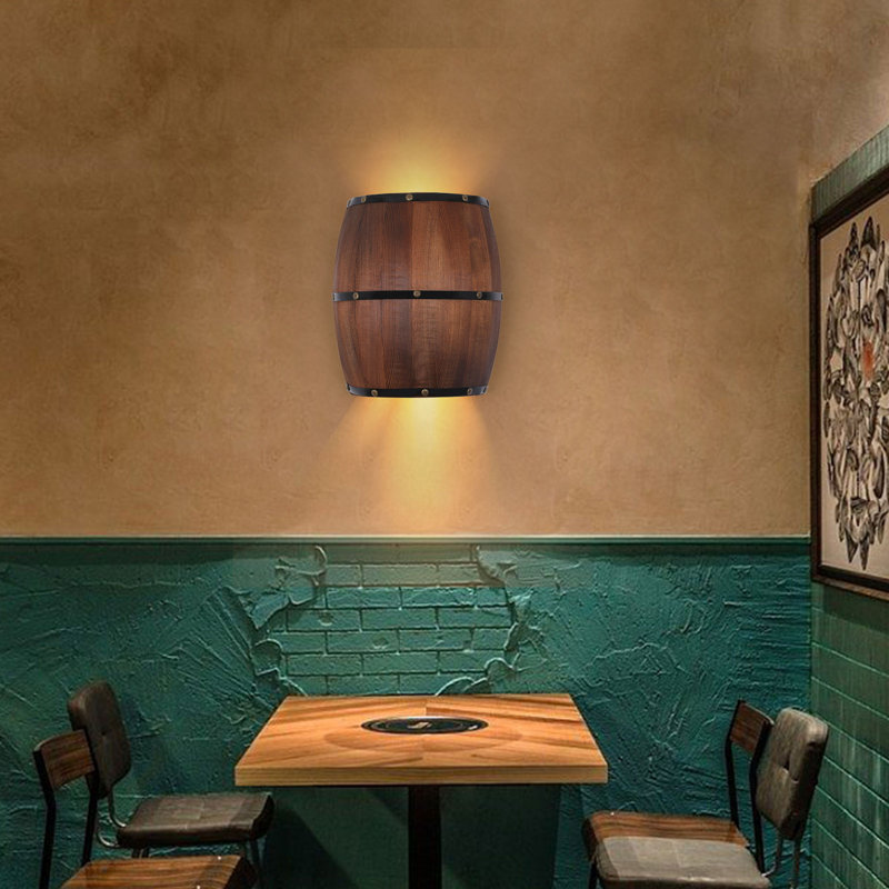 Applique murale en bois 1 lumière 7,87 po