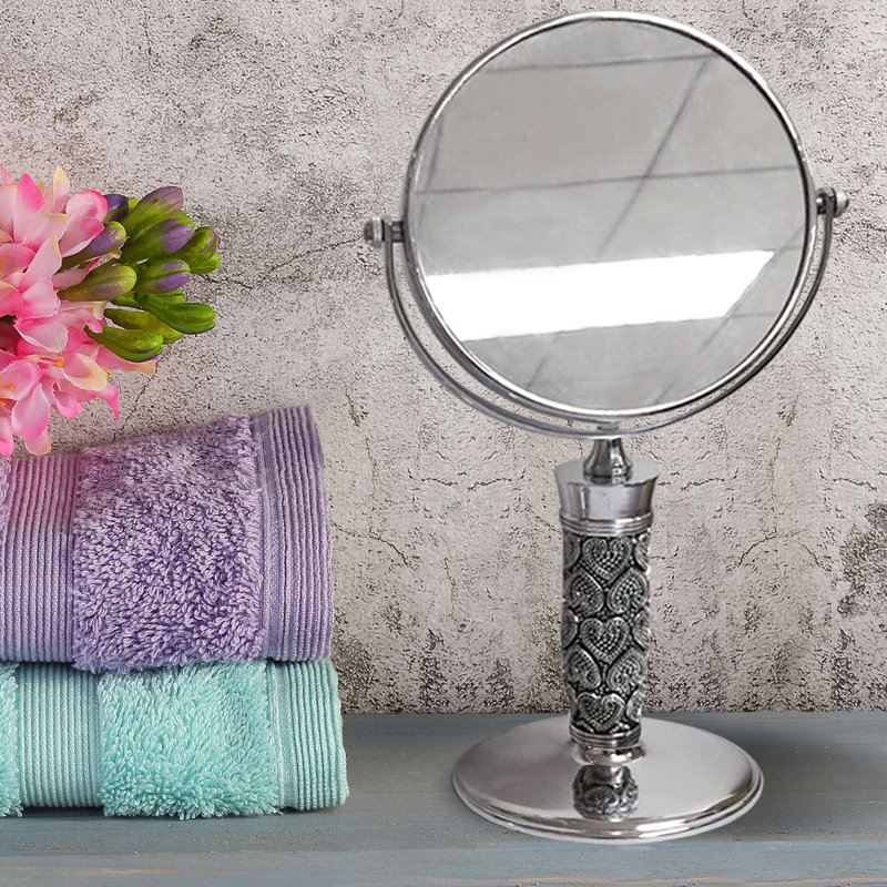 Beaded Heart Convex Mirror