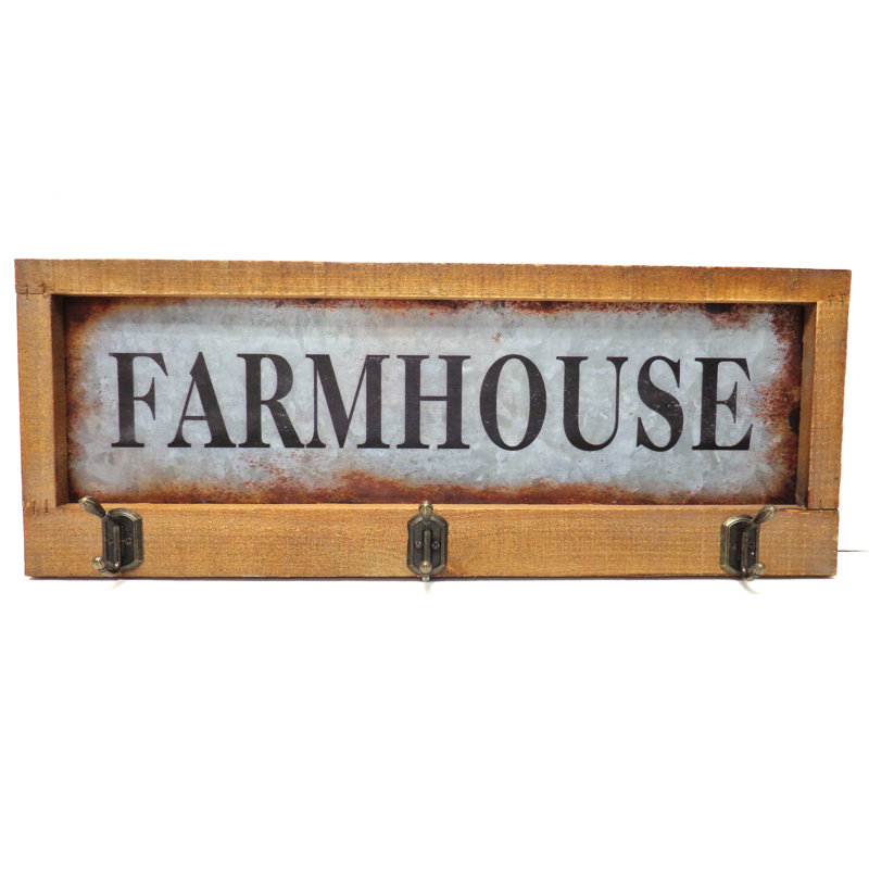 Plaque murale de ferme avec crochets