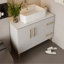 Ensemble de meuble-lavabo simple 36 po avec plateau en céramique 2 tiroirs Nourudin