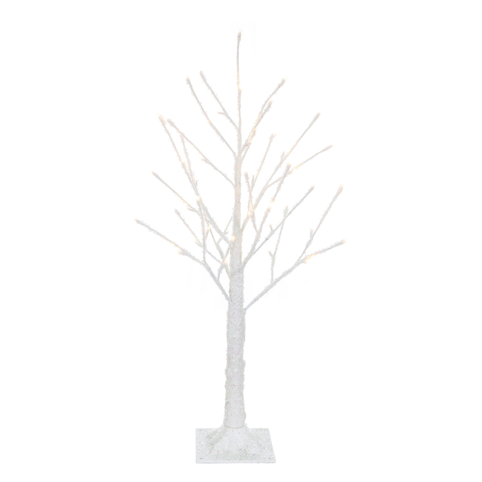 White Pre-Lit Christmas Tree, 3' H