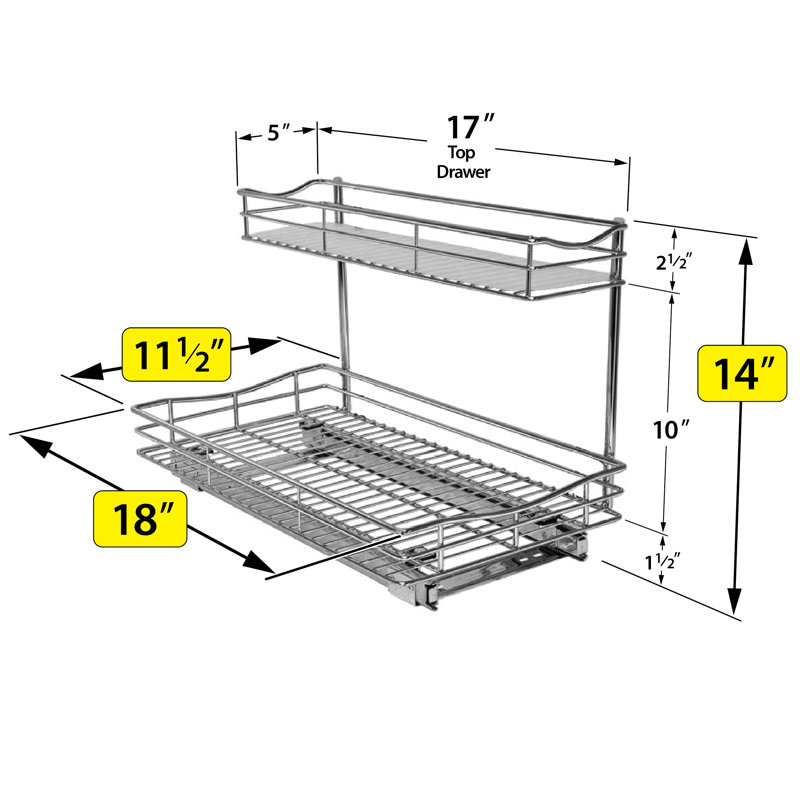 Chrome Two-Tier Pull Out Under Sink Organizer