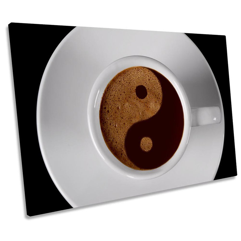 Coffee Yin Yang Kitchen - Wrapped Canvas Print, 30.5cm H x 45.7cm W x 2cm D