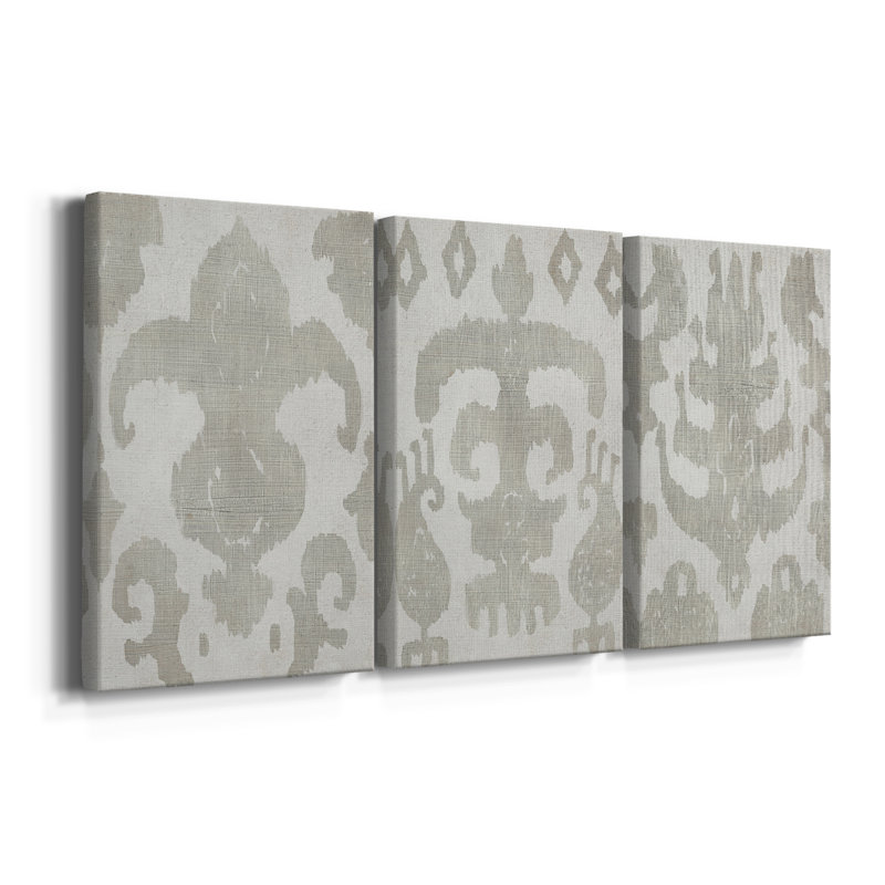 Shak Ikat II - Toile tendue avec châssis sur mesure - 3 pièces, H 36 po x l 72 po