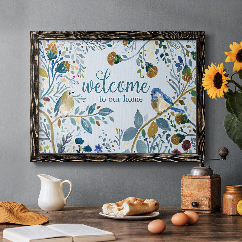 Welcome to our home, reproduction d'art sur toile, Noir, H 14 po x l 20 po x P 1,5 po