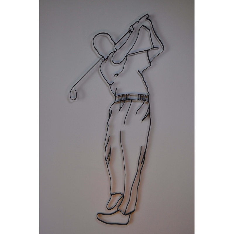 Décoration murale en métal golfer masculin