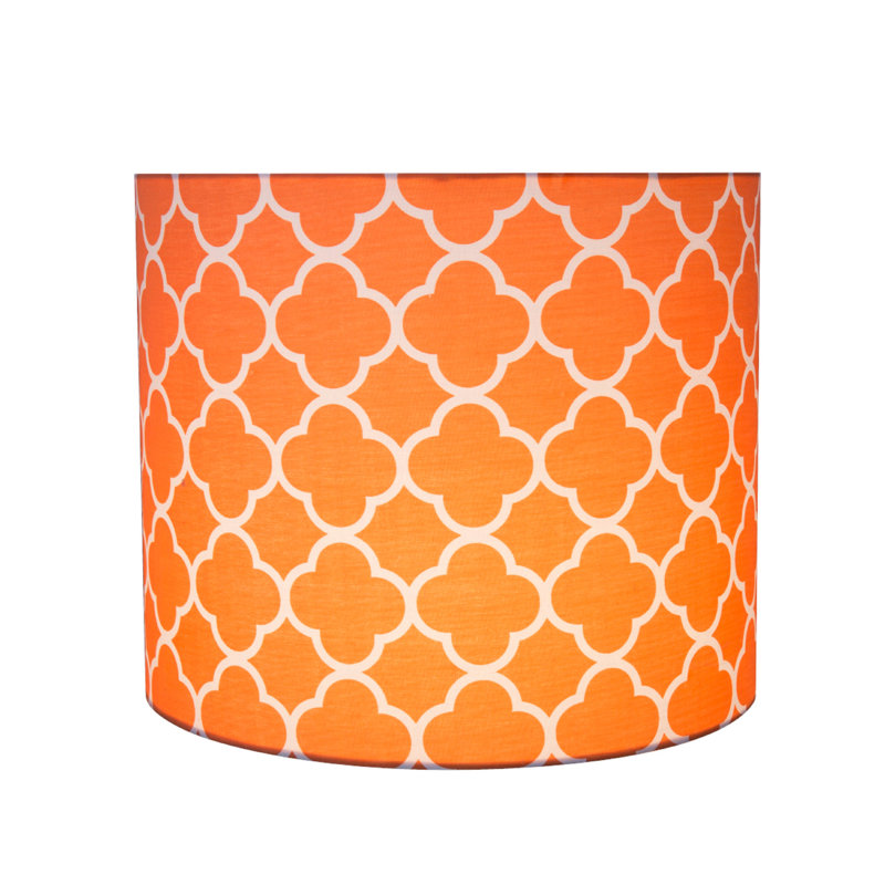 Abat-jour tambour en lin 10 "(araignée) en orange, H 10 po x l 12 po x P 12 po 