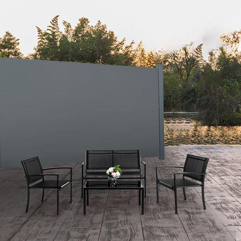 Happy Girl 299.72cm W Polyester Grey Cover Retractable Side Awning, 160.02cm H x 299.72cm W x 160.02cm D