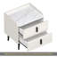 Ensemble de 2 tables de chevet, table de chevet avec 2 tiroirs et plateau de table en marbre, table d'appoint moderne pour la chambre à coucher, table de bout pour le salon, blanc-1195992453-1195992507