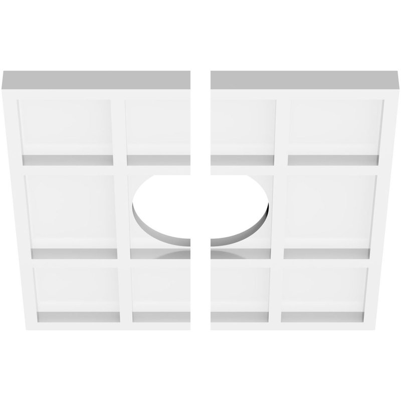 Médaillon de plafond contemporain Rubik, H 12 po x l 12 po x P 1 po