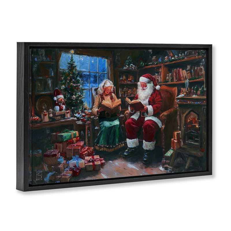 Cadre flottant Joyous M. et Mme Claus, design par Sara Culpepper, Cadre flottant noir de jais, H 17 po x l 25 po