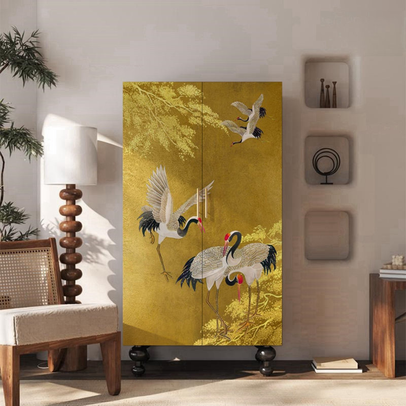 Armoire de rangement Vintage, Noir / Jaune