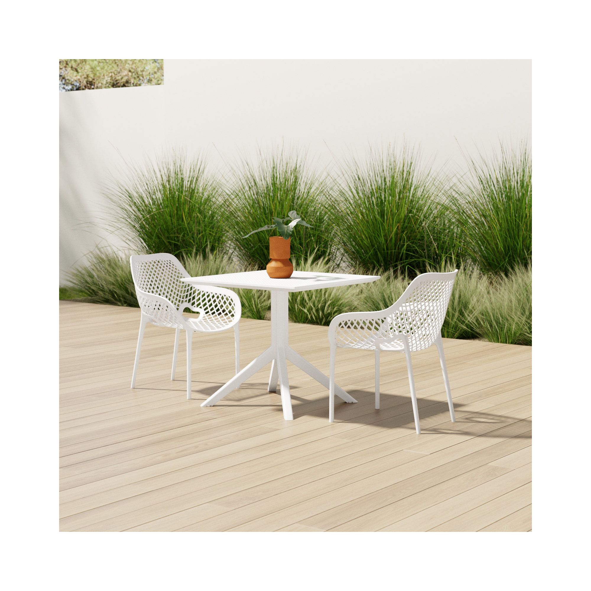Farrah Square 2 - Person Bistro Set, White