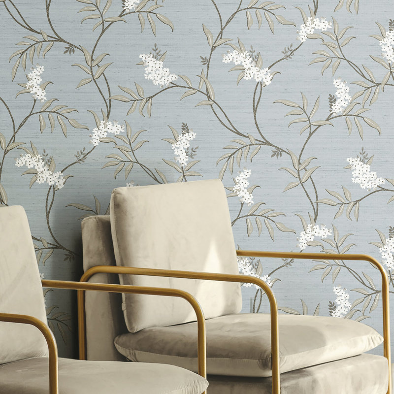 Italian Silks and Damasks 10.05m x 53cm Textured Satin Wallpaper Roll, Blue