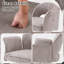 Ensemble de 2 chaises de salle à manger en tissu Modern, fauteuil pivotant avec dossier rembourré et coussin moelleux-2141273015
