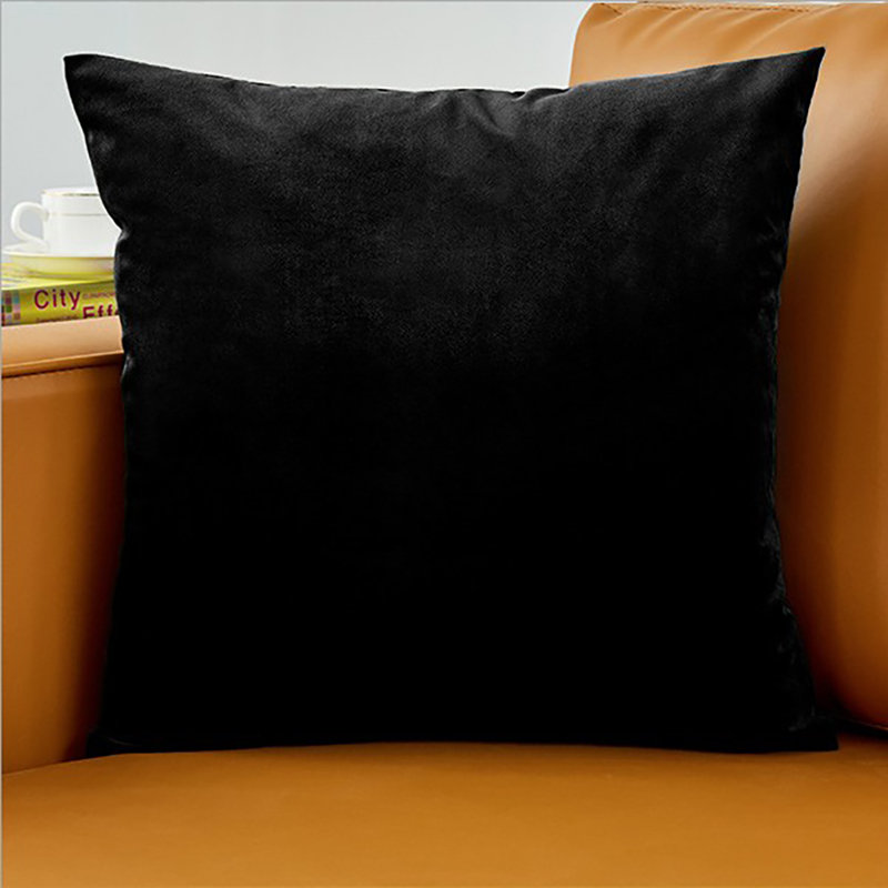 Solid Colour Reversible Pillow Cover, 18" x 18", Black