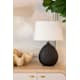 Lampe de table 1 lumière Hudali Valley Lighting Denali - finition noire - abat-jour blanc