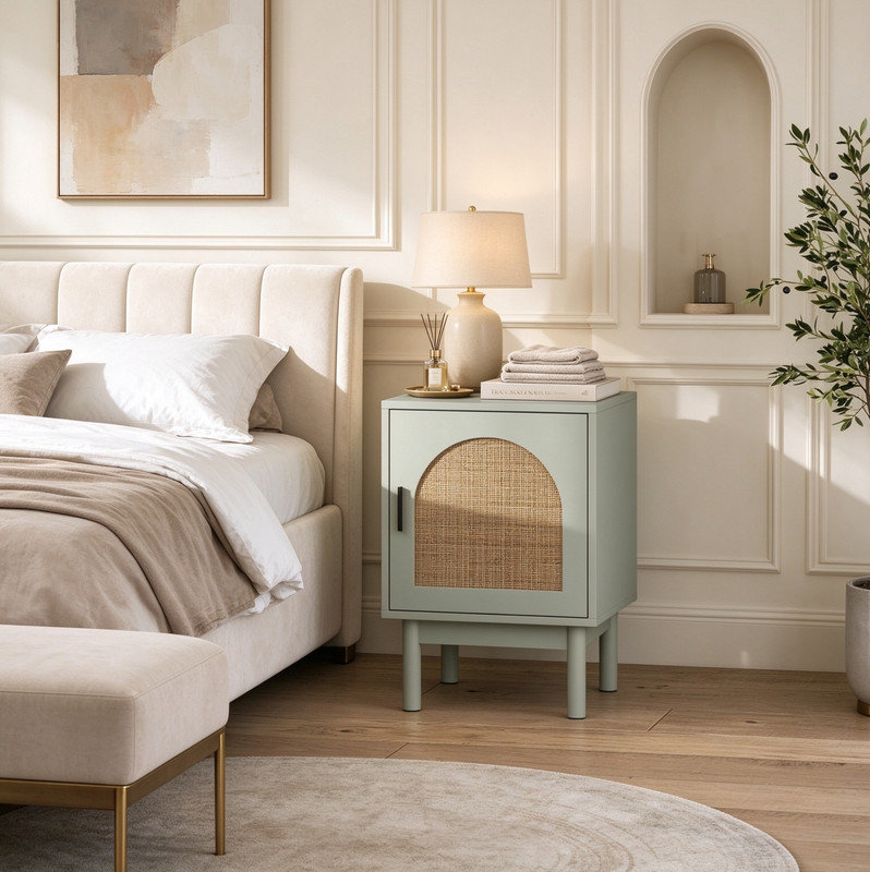 39.98 cm W Solid Wood Bedside Table
