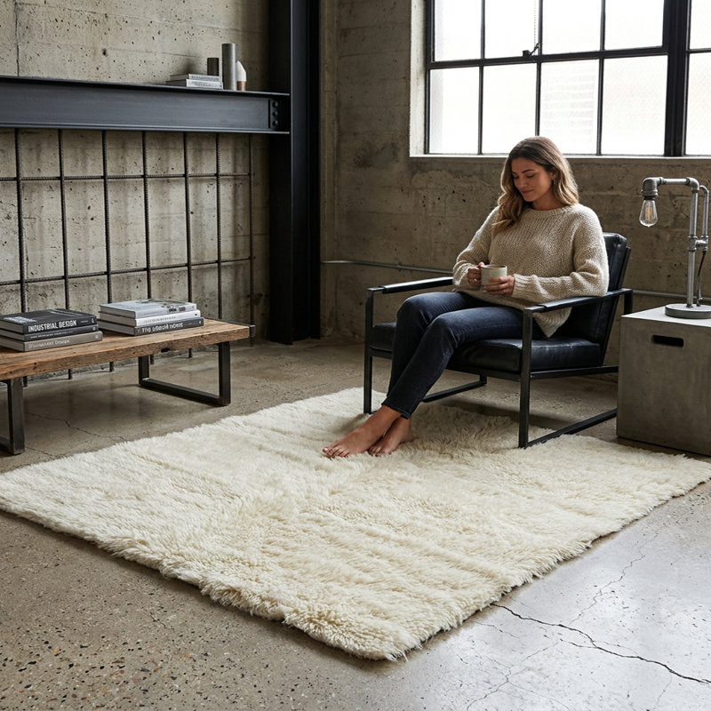 Tapis à poils longs Flokati, Rectangle 4 pi x 6 pi