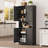 Tall Kitchen Pantry Cabinet with Doors and Adjustable Shelves