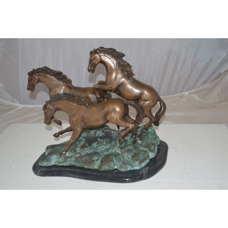 Jakarta Three Horses Running Figurine