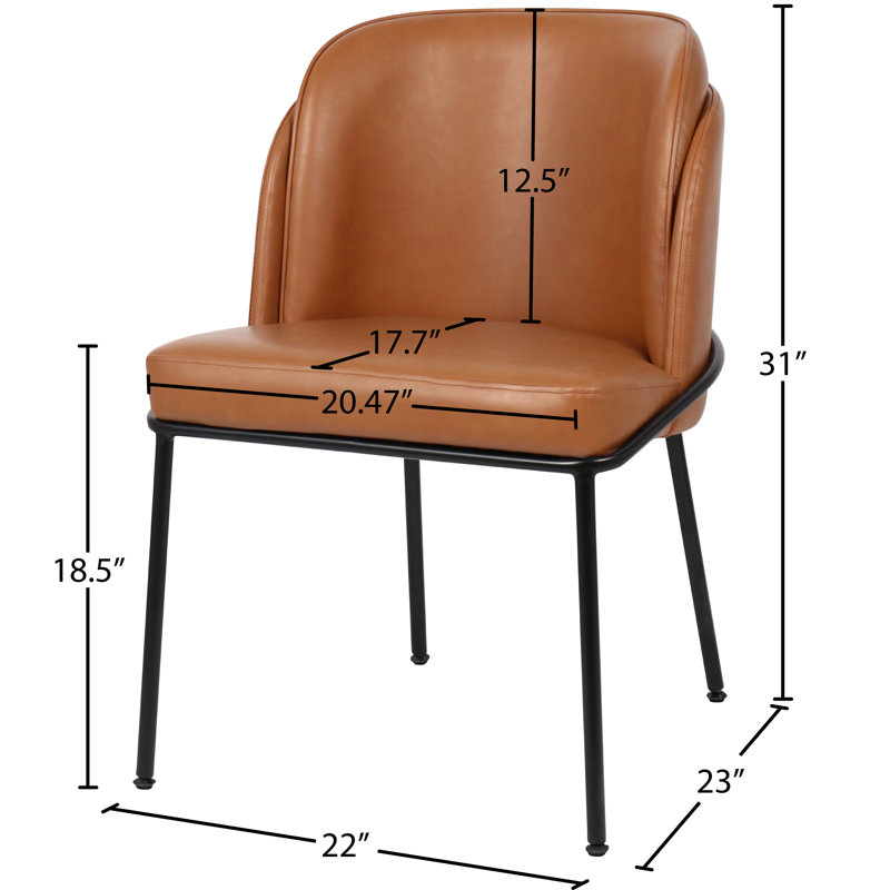 Chaise de salle à manger Jagger, Cuir cognac végétalien