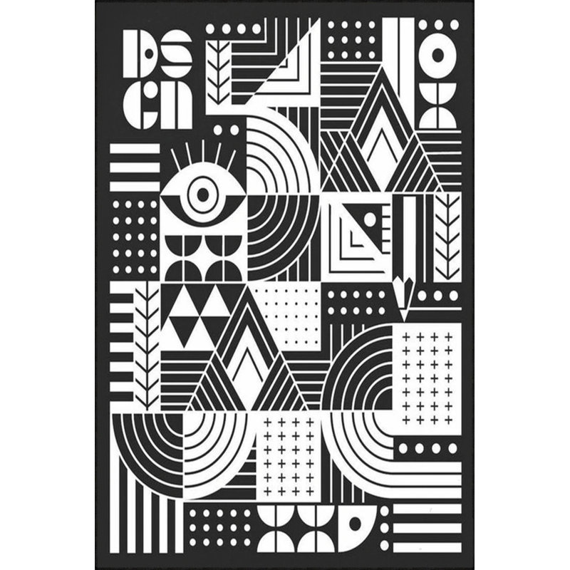 Black And White Woven Base Carpet And Washable Carpet, Rectangle 5' x 9'11"