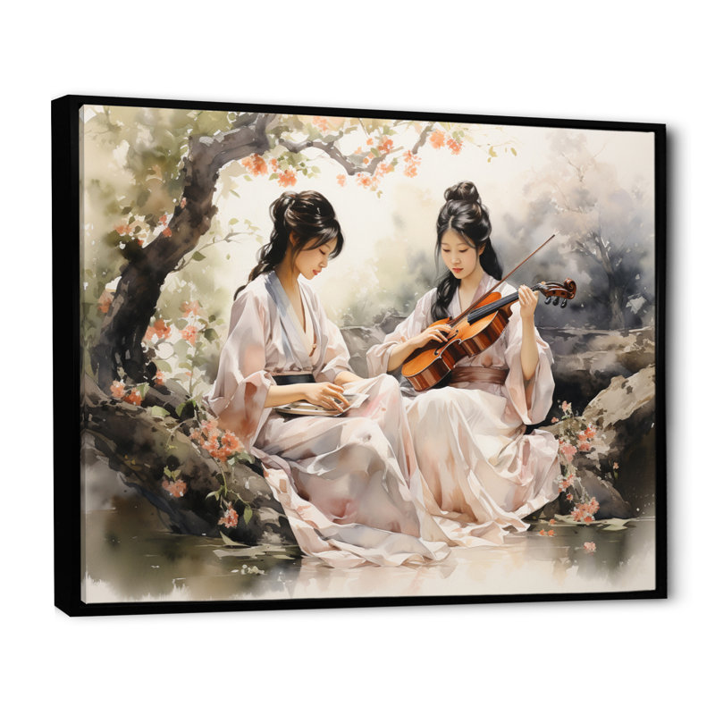 «China Art Jasmine Tea» - impression, Cadre flottant noir, H 30 po x l 40 po x P 1,5 po