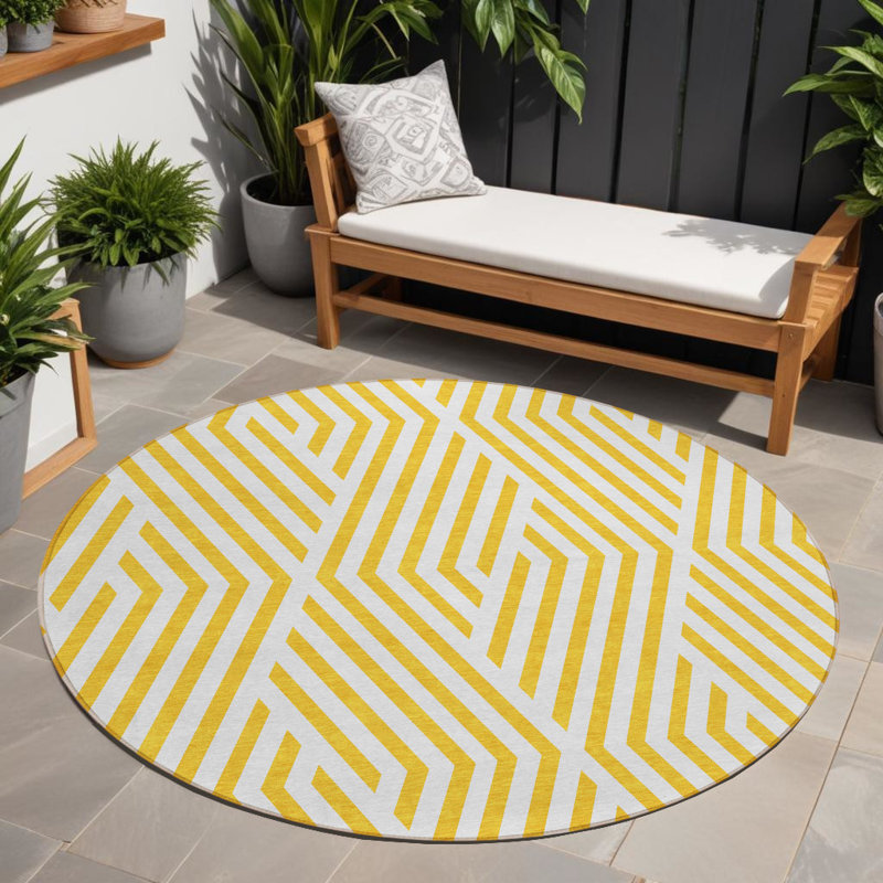Tapis d'intérieur rond antidérapant 8 pi