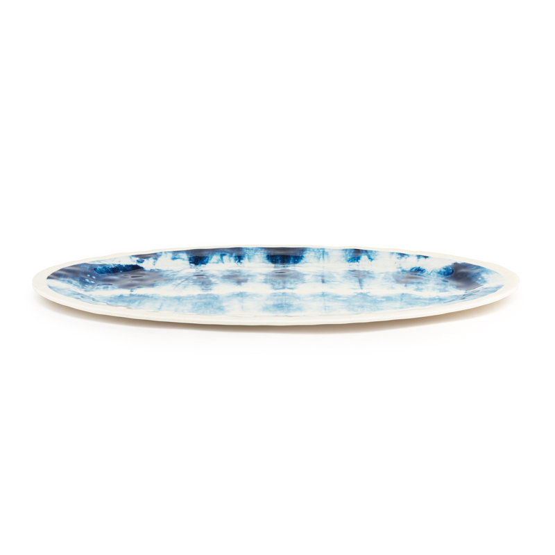 Indigo Large Melamine Oval Platter - 20X14in