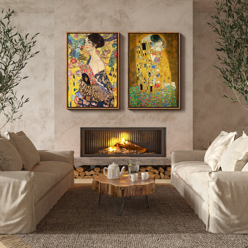 Art mural encadré rétro antique classique pour chambre à coucher, Naturel, H 24 po x l 16 po
