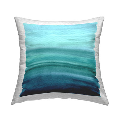 Brushed Turquoise Gradient Outdoor Printed Pillow by Allie Corbin