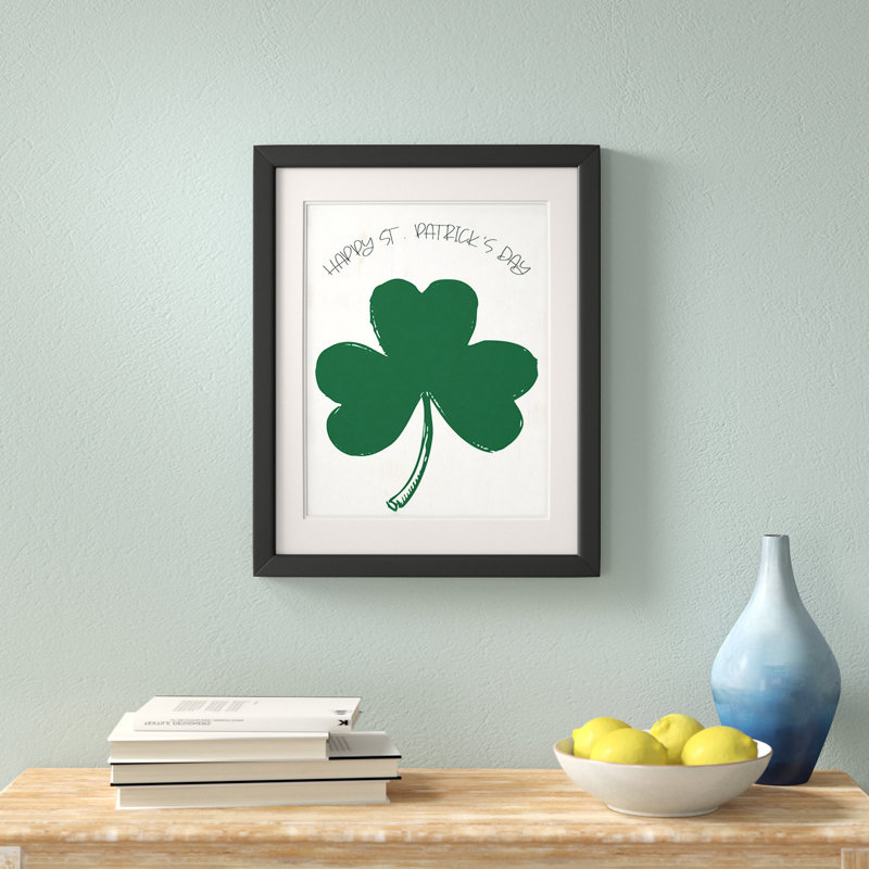 «Happy Patricks Day Clover», impression encadrée
