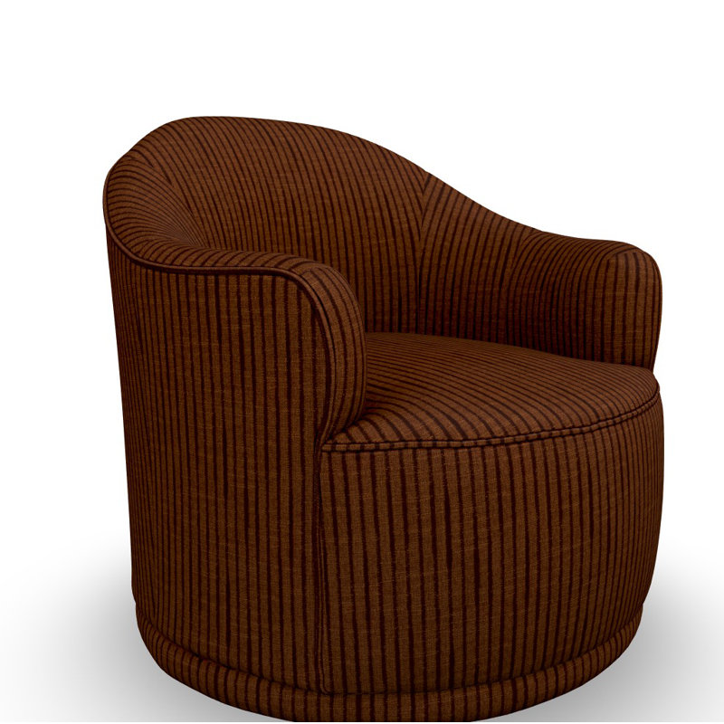 Fauteuil demi-tonneau pivotant de 24 po CAL117, Clou de girofle performance rayée