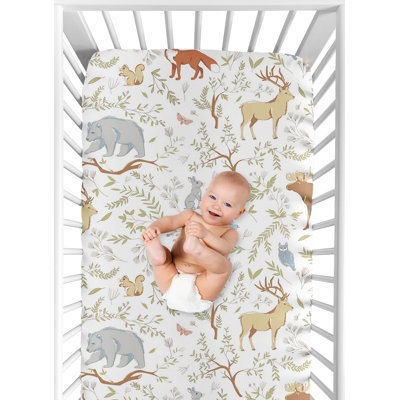 Woodland Toile Fitted Crib Sheet