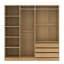 Armoire spacieuse sans porte avec tringle à vêtements, tablettes de rangement et 3 tiroirs pour l'organisation de la chambre à coucher-1439375830