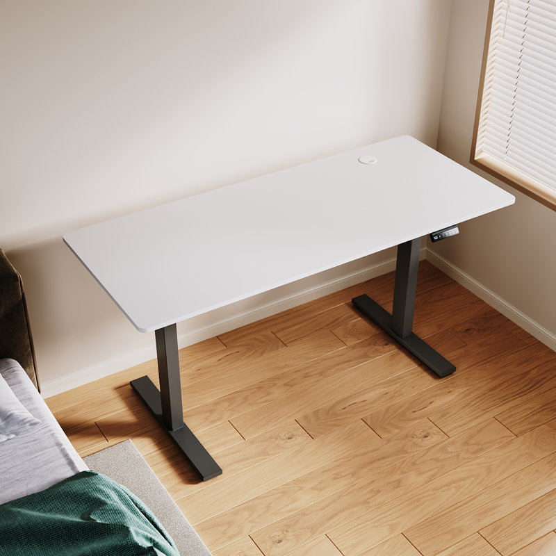 140Cm W Height Adjustable Rectangular Standing Desk, White