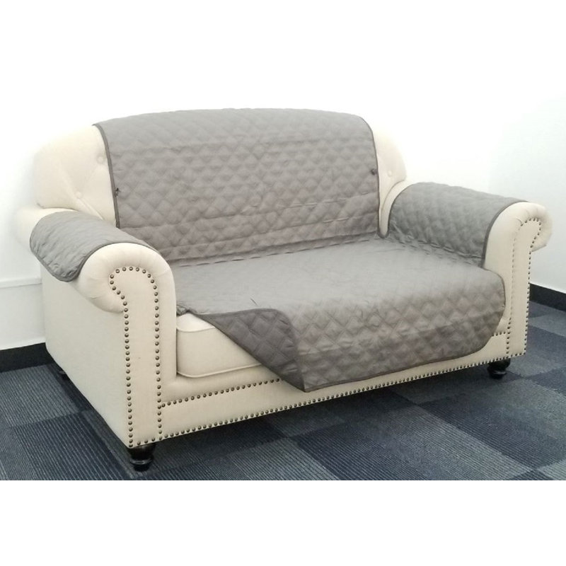 Housse pour causeuse à coussins carrés, gris