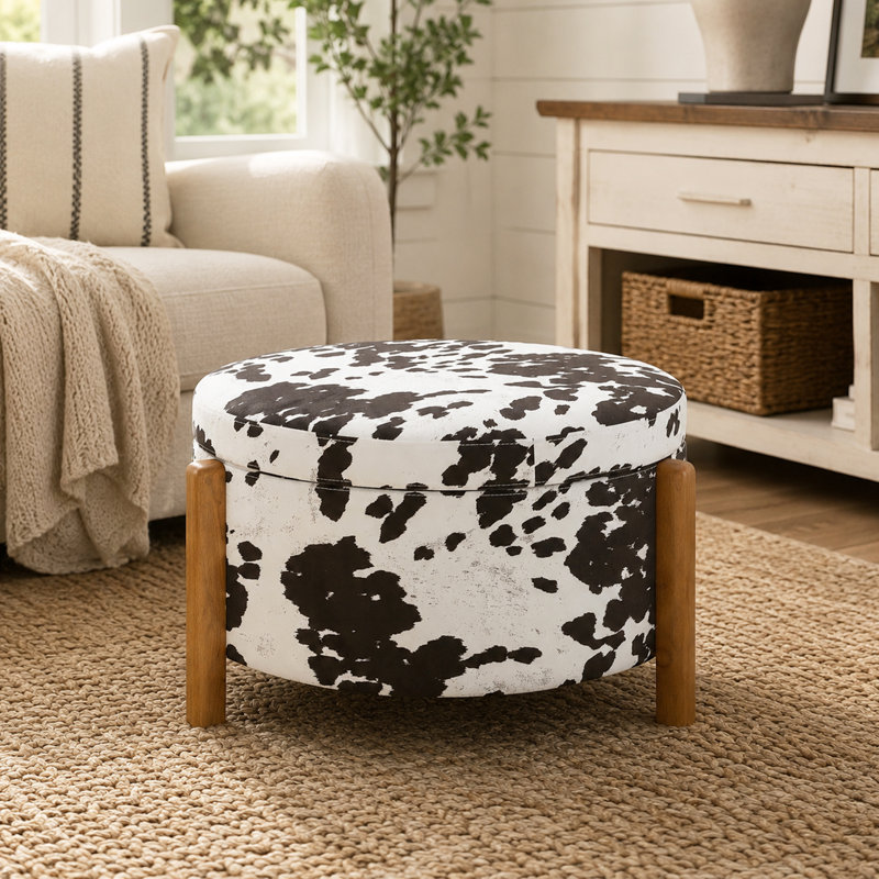 Table basse Arden, Motif à taches de vaches brunes
