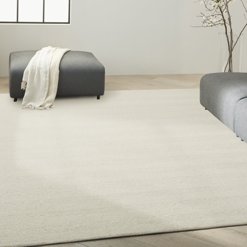 Tapis ivoire Calun Klein CK043, Ivoire ivoire, Rectangle 8 pi 6 po x 11 pi 6 po