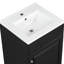 Meuble-lavabo de 50 cm avec lavabo en céramique noire. Meuble de rangement. Étagère de porte et tablette réglable. Revêtement imperméable pour la vasque. Meuble-lavabo noir. Vasque. Surface lisse et résistante aux taches. Silencieux
