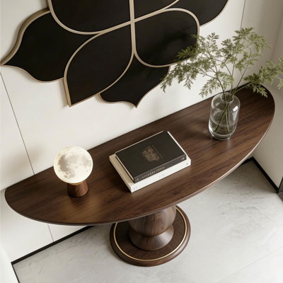 Medieval style solid wood console table.