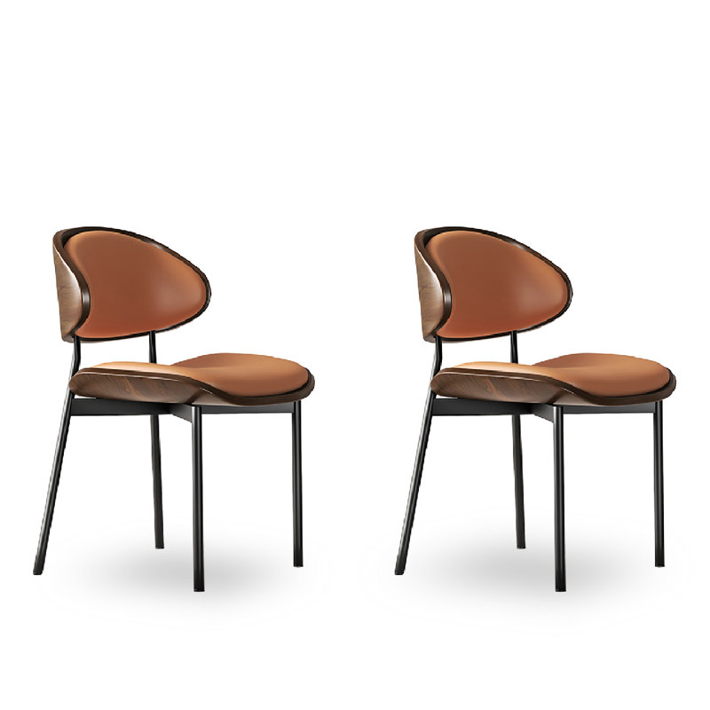 Fauteuil en cuir massif italien luxueux, Orange