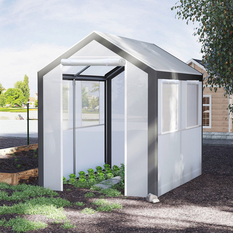 Outdoor Walk-In Greenhouse with Roll-Up Windows and Zippered Doors for Garden Patio Plant Growing