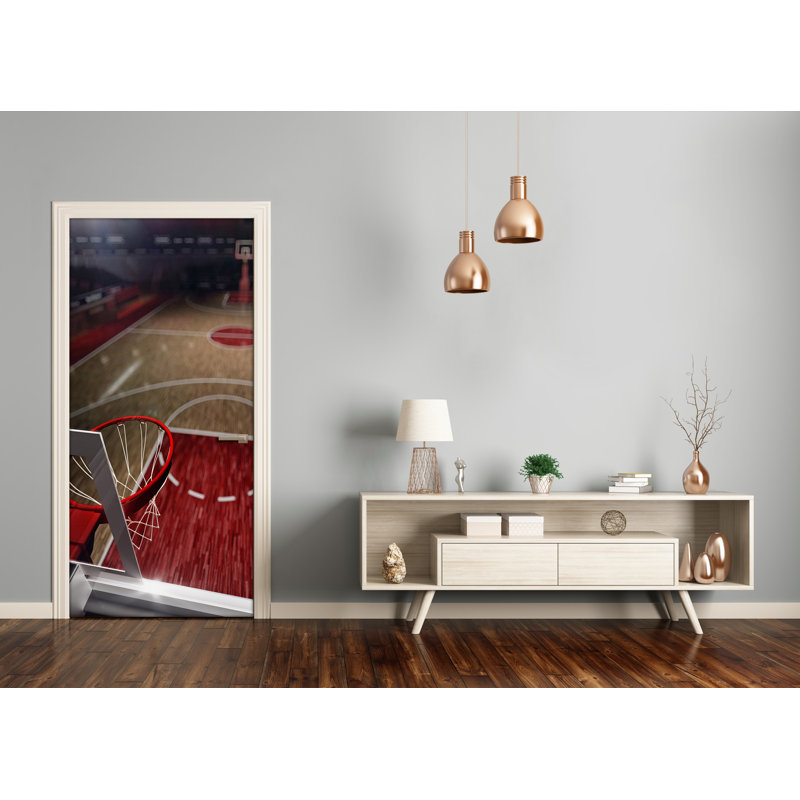 Basketball Court Door Decal, 80.7" H x 37.4" W 