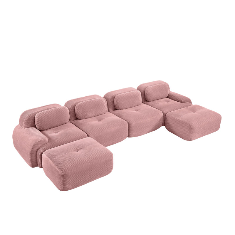 Canapés modulaires en U de qualité supérieure en velours côtelé, conception ergonomique pour la maison