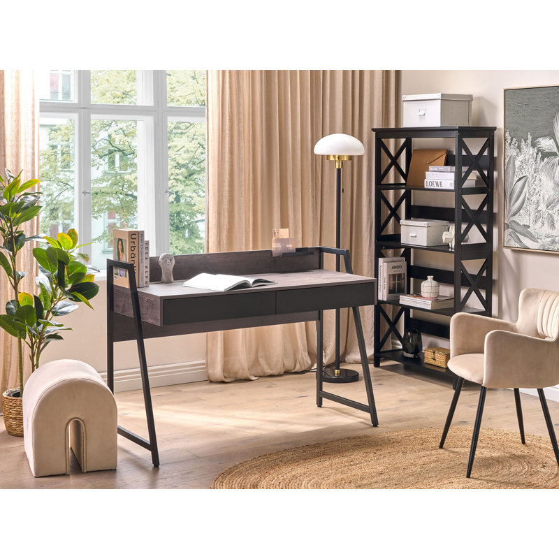 Stanfield 2 Piece Writing Desk Office Set with Bookcase