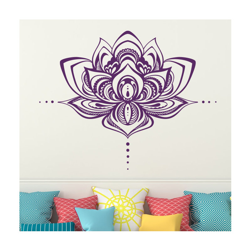 Décalcomanie murale fleur lotus Natazhat, Lilas