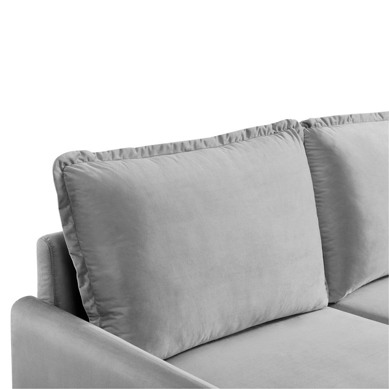 Marylene Fabric 68.5 in. Reception Loveseat, Gray