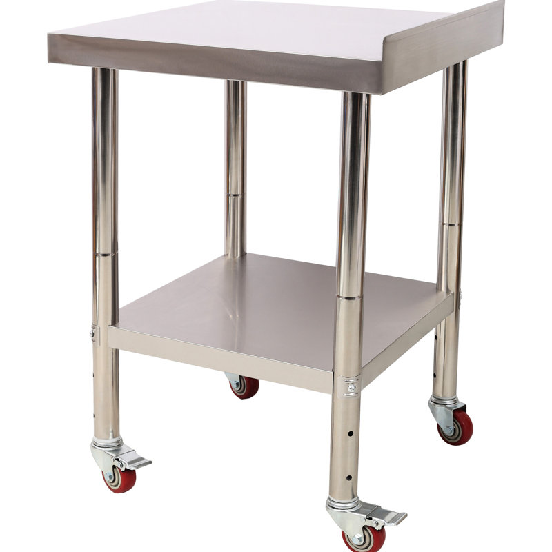 24 X 35-1/2 Inch 440Lbs Capacity Prep Table With Backsplash, Adjustable Undershelf And 4 , Stainless Steel For Kitchen Laundry Storage Heavy Duty & Restaurant Prepping